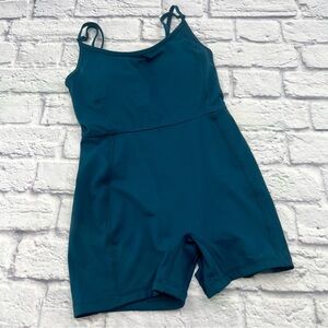 PAC 1980 XS Teal Active Speedwalker Seamless Bodysuit Active Tank Shorts